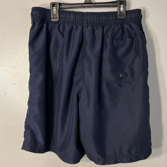 OP. Men’s size Med. (32-34) Navy Blue w/elastic waist Swim Trunks - Picture 5 of 11